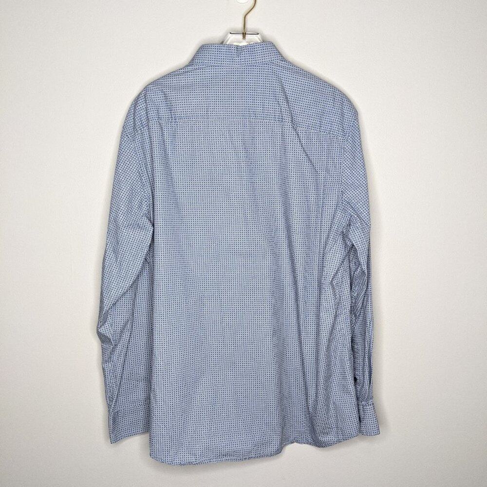 Tasso Elba Blue Geometric Pattern Button Up Shirt - Picture 9 of 9